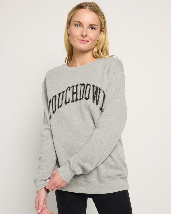 Heather Grey $|& Project Social T Touchdown/Tailgate Reversible Sweatshirt - SOF Front