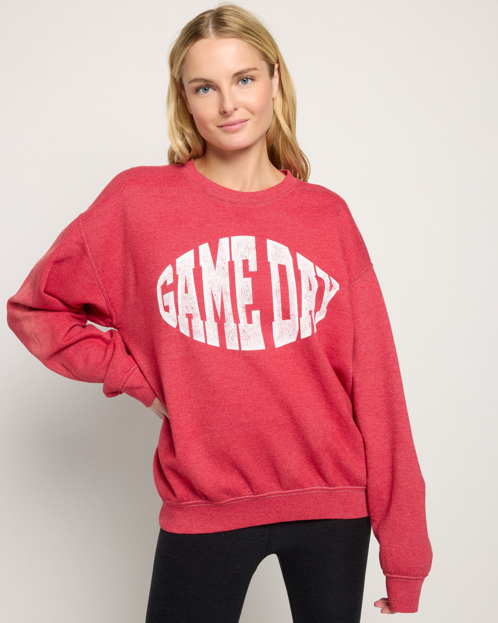 Red Dahlia $|& Project Social T Game Day Football Sweatshirt - SOF Front