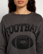 Washed Black $|& Project Social T Flocked Football Sweatshirt - SOF Full Front