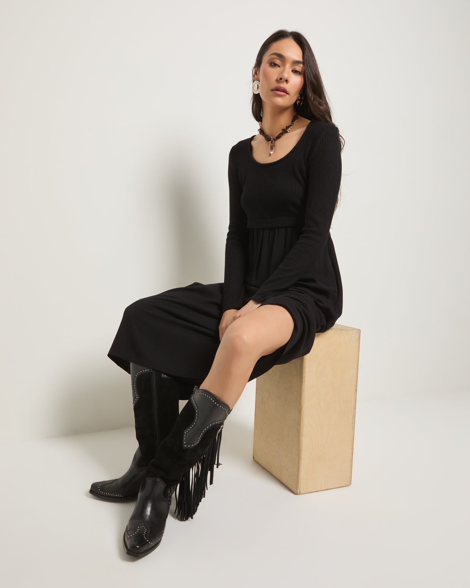 Olivia Mixed Media Dress