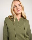 Olive Branch $|& SEAS Ojai Half Zip Hooded Sweater - SOF Full Front