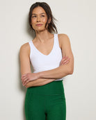 Cloud White $|& Beyond Yoga Spacedye Good Day Cropped Tank - SOF Front