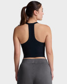 Darkest Night $|& Beyond Yoga Spacedye On The Up Cropped Tank - Hanger Side