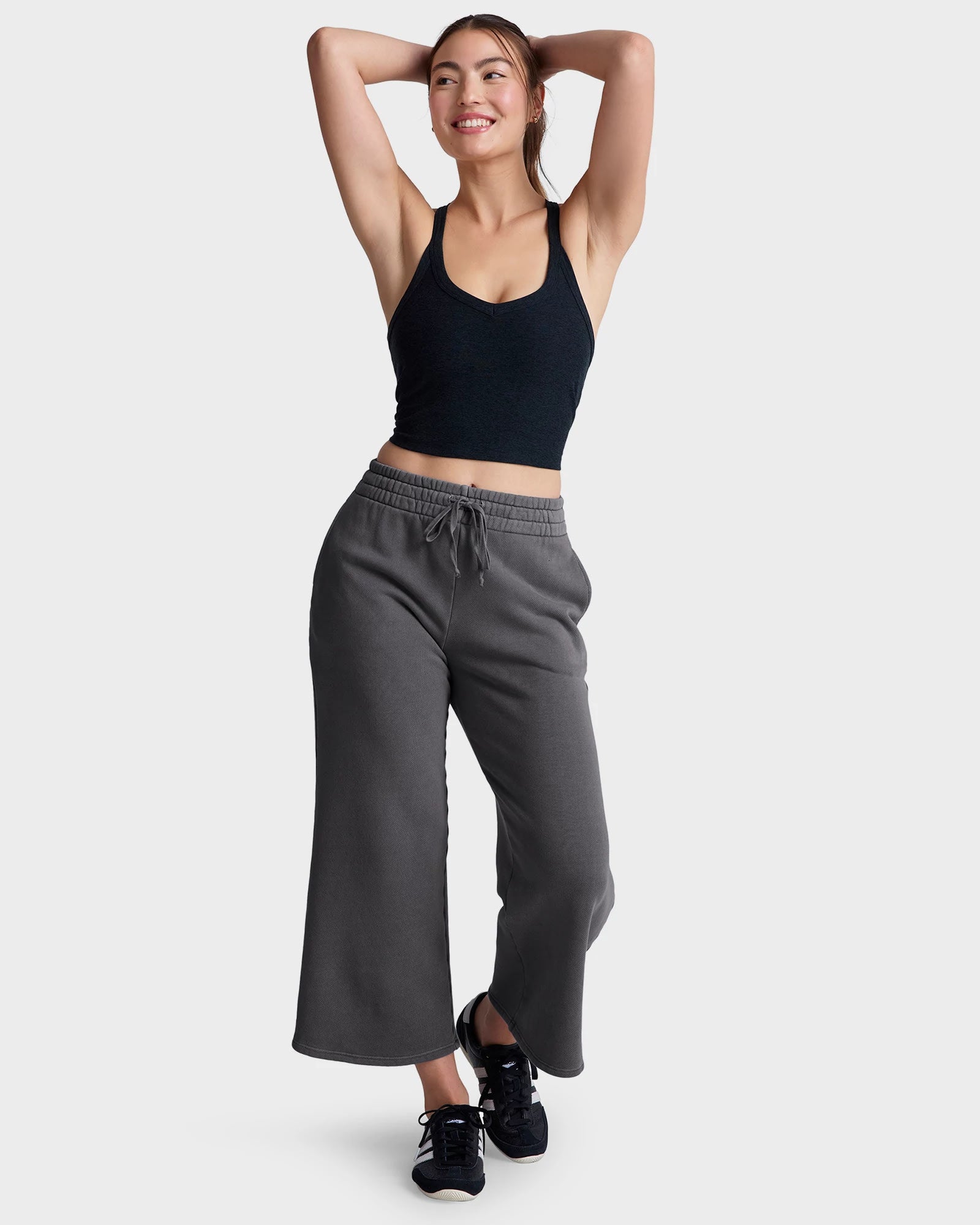 Darkest Night $|& Beyond Yoga Spacedye On The Up Cropped Tank - VOF Detail