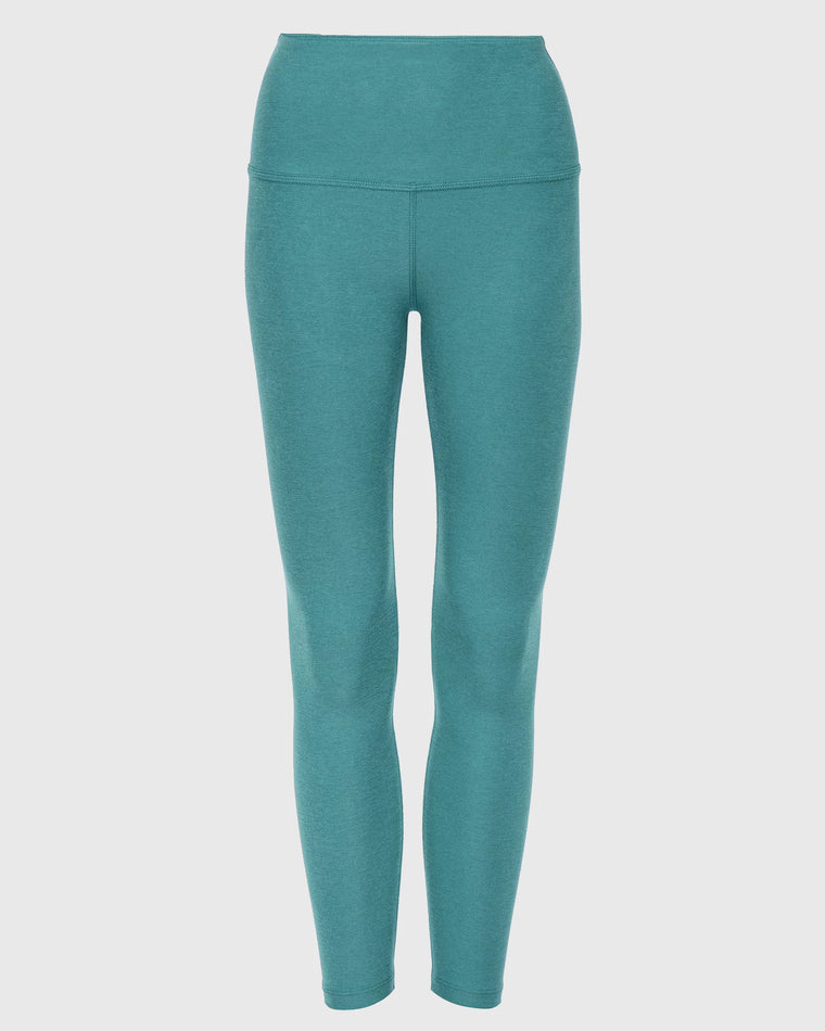 Deep Aqua Heather $|& Beyond Yoga Spacedye Caught In The Midi High Waisted Legging - Hanger Back