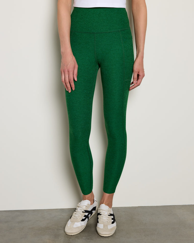 Summer Thyme Green $|& Beyond Yoga Spacedye Out Of Pocket High Waisted Midi Legging - SOF Front