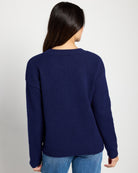 Navy/Red $|& Bobeau An Apple A Day Sweater - SOF Back