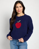 Navy/Red $|& Bobeau An Apple A Day Sweater - SOF Front
