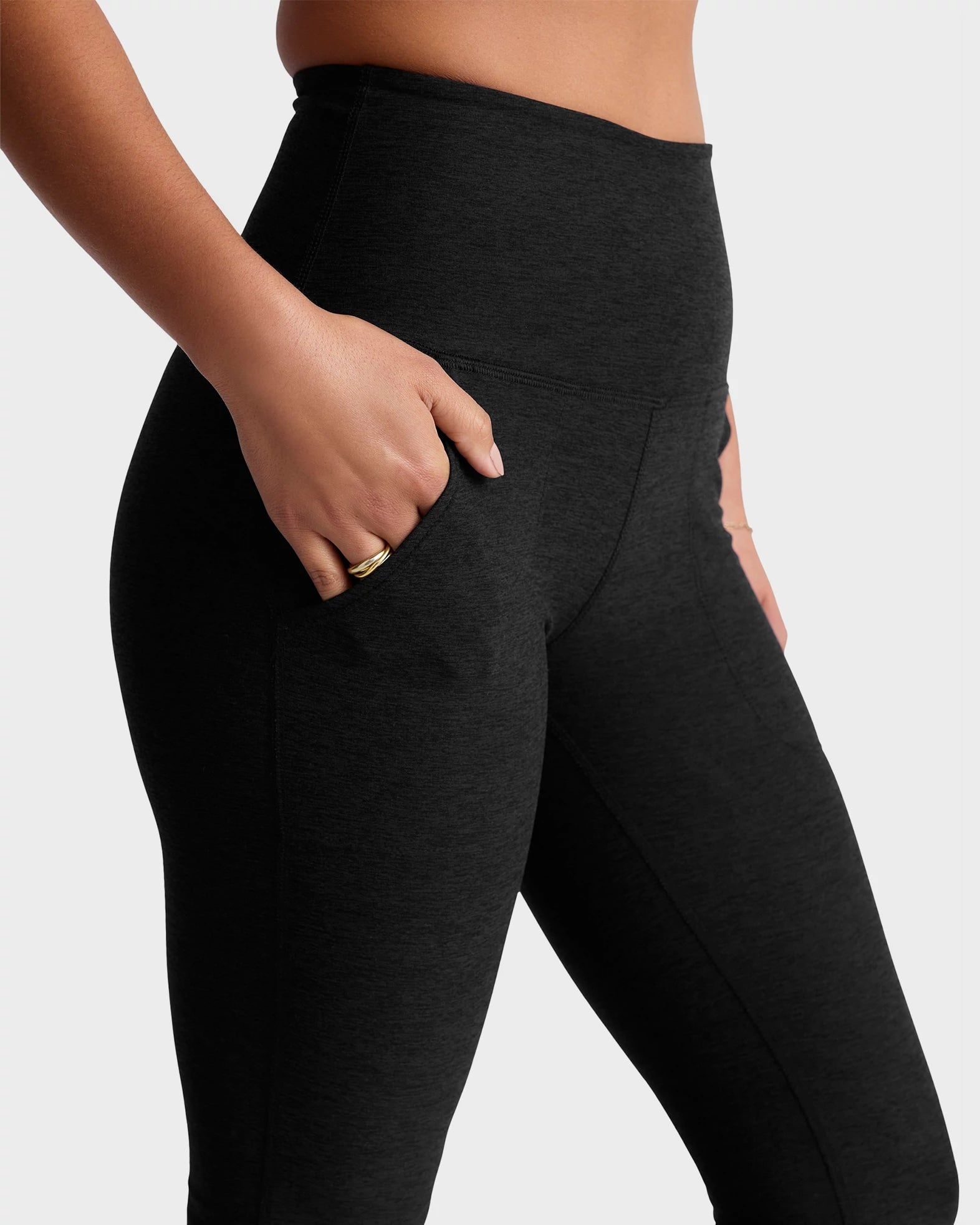 Darkest Night $|& Beyond Yoga Spacedye Practice High Waisted Pocket Bootcut Pant - Hanger Back