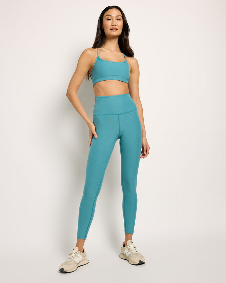 Deep Aqua Heather $|& Beyond Yoga Spacedye Slim Racerback Bra - UGC On Fig