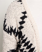 Black and White $|& Bobeau Popcorn Novelty Sweater - SOF Full Front