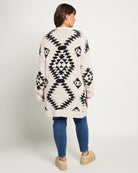 Black and White $|& Bobeau Popcorn Novelty Sweater - SOF Back