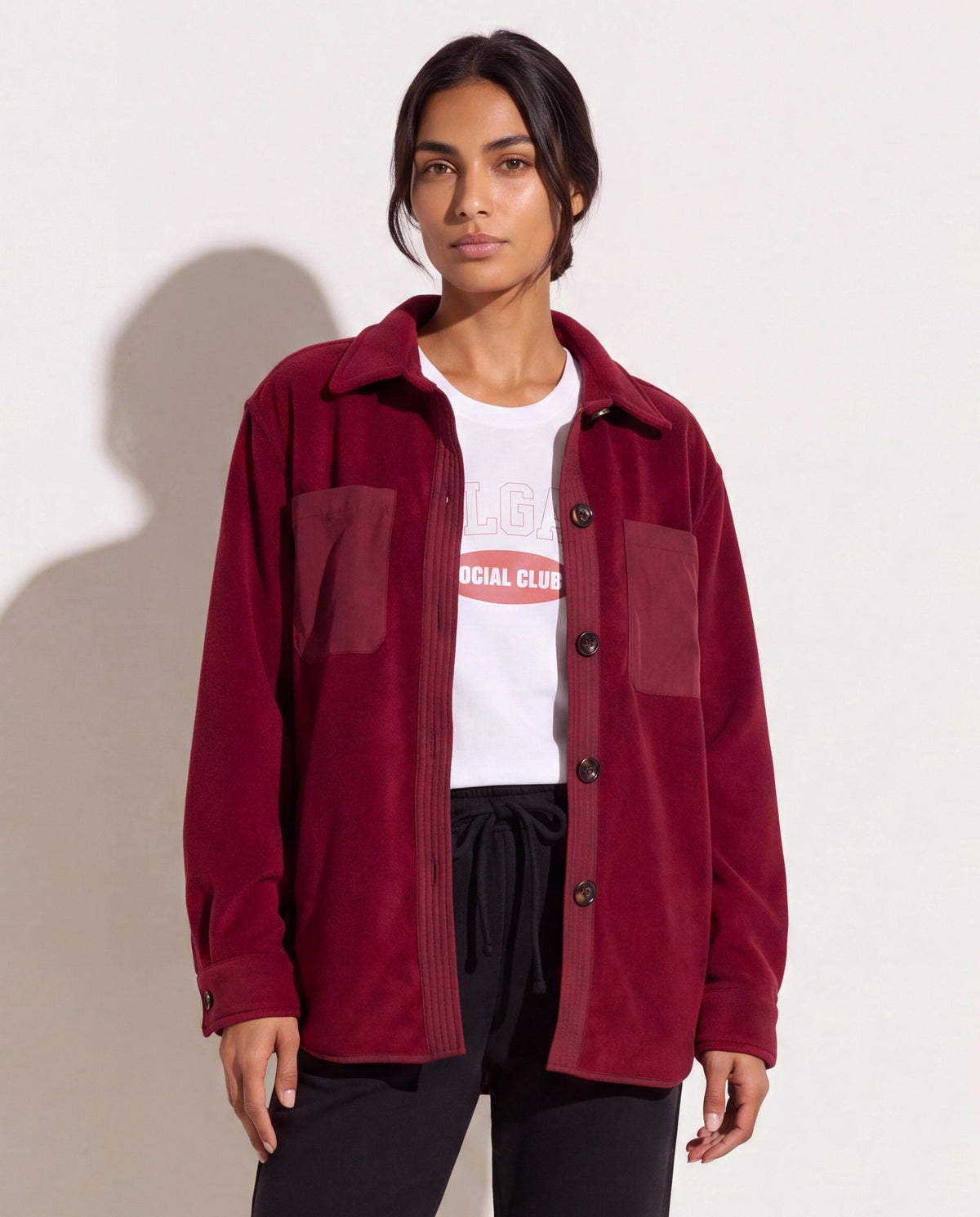 Elderberry $|& Herizon Getaway Sherpa Shacket - SOF Front