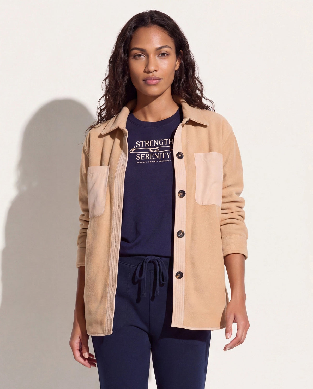 Dusk $|& Herizon Getaway Sherpa Shacket - SOF Front