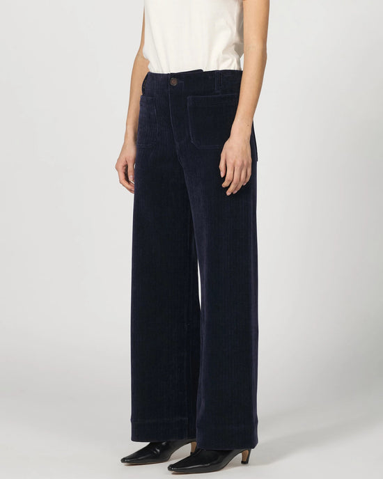 Black Iris $|& Dear John Audrey Super High Rise Corduroy Trouser - Hanger Front