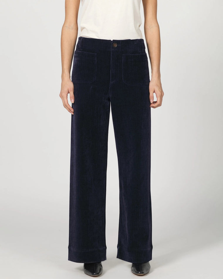 Black Iris $|& Dear John Audrey Super High Rise Corduroy Trouser - VOF Detail