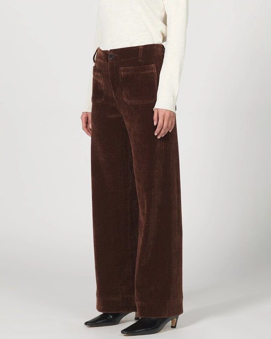 Cappuccino $|& Dear John Audrey Super High Rise Corduroy Trouser - Hanger Front