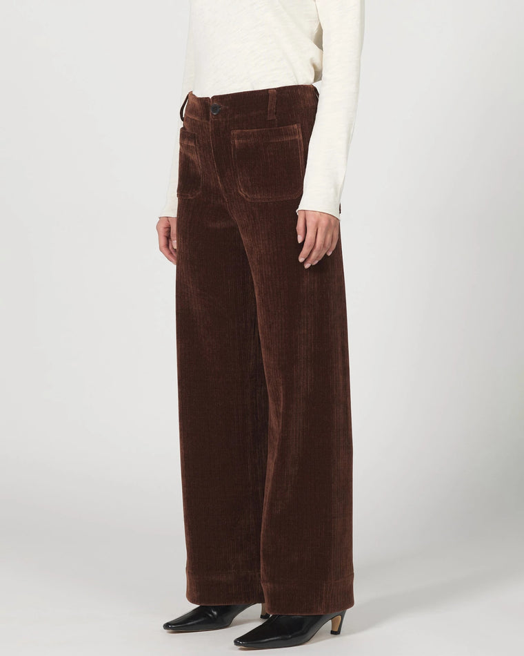 Cappuccino $|& Dear John Audrey Super High Rise Corduroy Trouser - Hanger Front