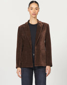 Cappuccino $|& Dear John Elfi Double Breasted Corduroy Blazer - VOF Detail