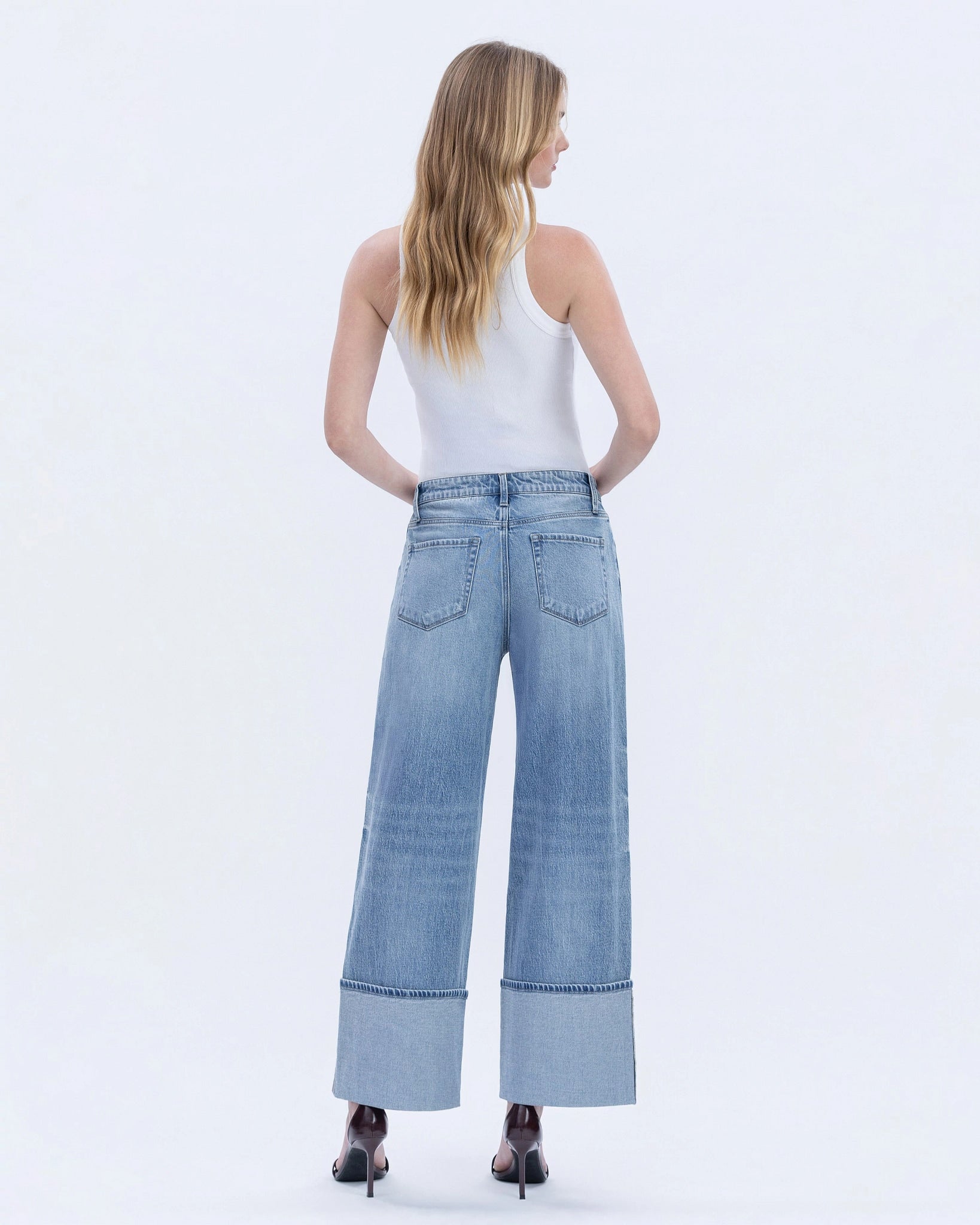Vital Symphony $|& Vervet High Rise Cuffed Wide Leg Jean - Hanger Side