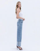 Vital Symphony $|& Vervet High Rise Cuffed Wide Leg Jean - Hanger Front