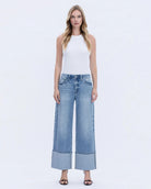 Vital Symphony $|& Vervet High Rise Cuffed Wide Leg Jean - VOF Detail