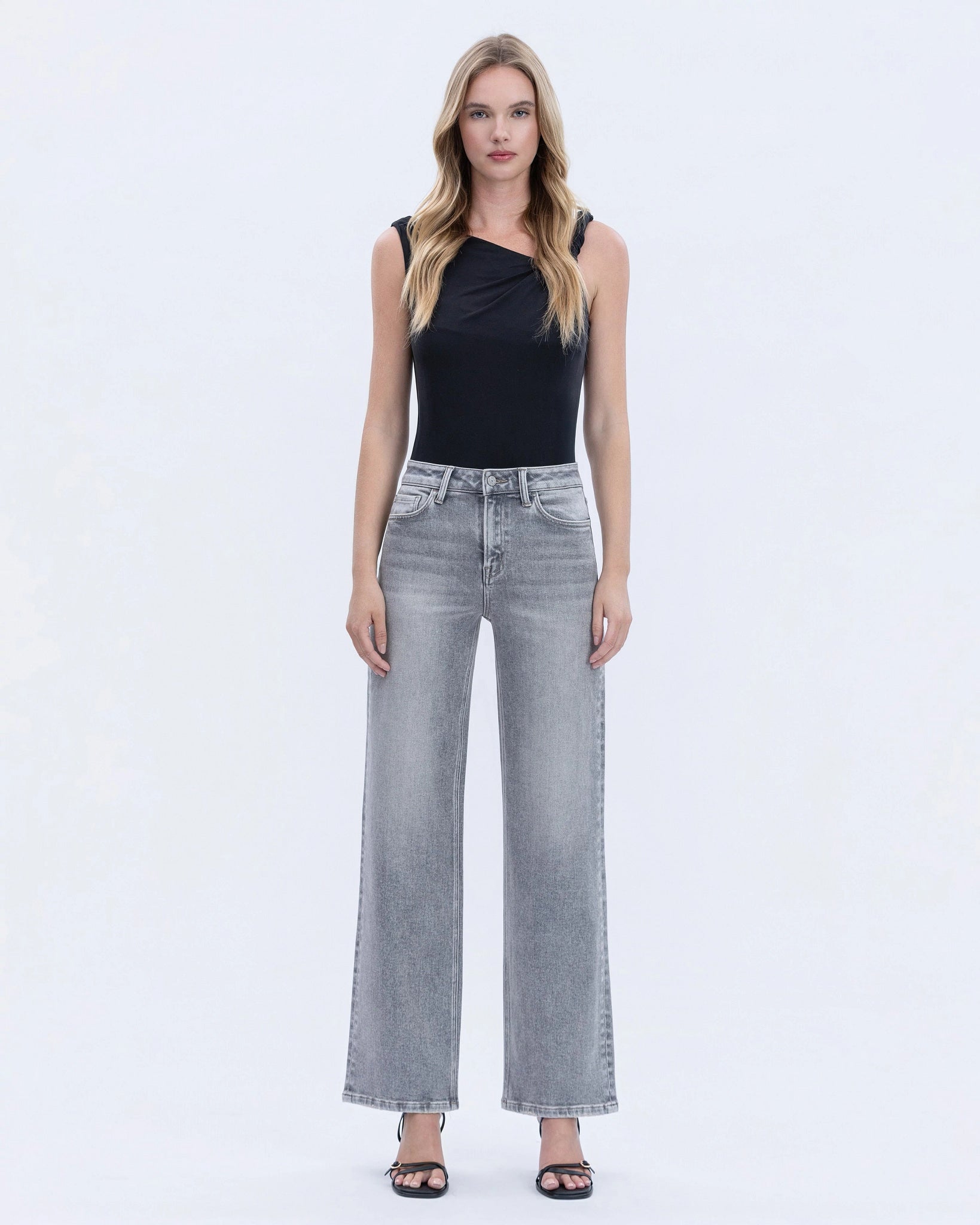 Heavenly $|& Vervet High Rise Wide Leg Jeans - VOF Detail