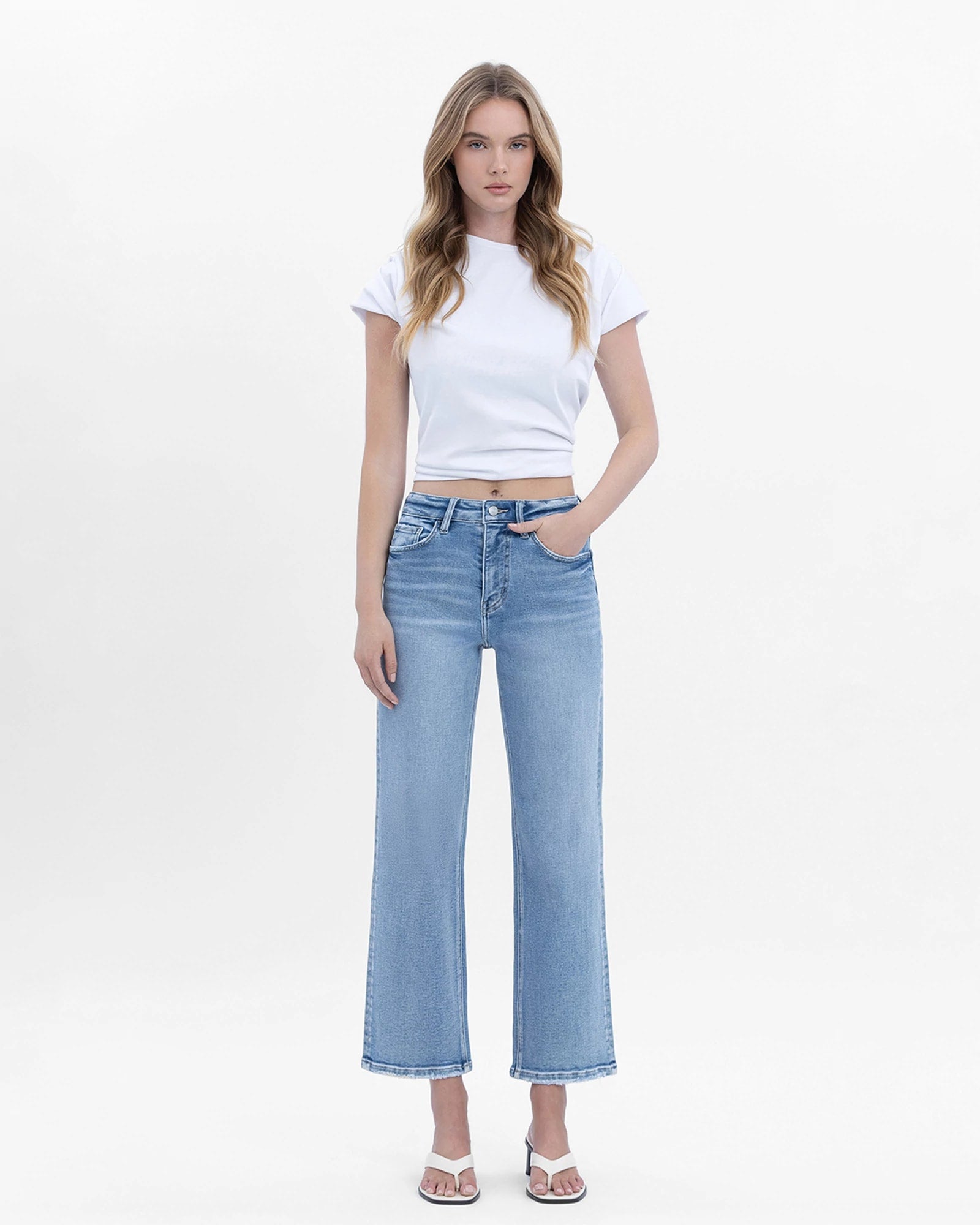 Enhance $|& Lovervet Super High Rise Slim Wide Leg Jeans - VOF Detail