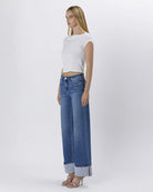 Remedy $|& Lovervet Mid Rise Cuffed Wide Leg Jeans - Hanger Front