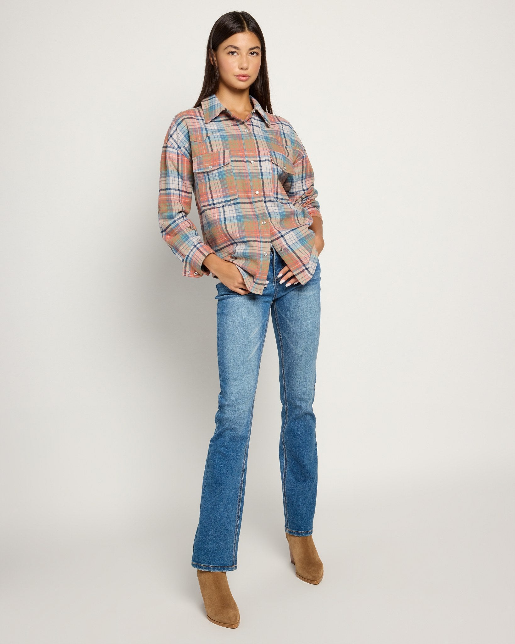 Big Sky Plaid $|& Herizon Opal Flannel Plaid Shirt - UGC On Fig