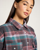 Slate Plaid $|& Herizon Opal Flannel Plaid Shirt - SOF Full Front