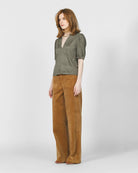 Slate Green $|& Another Love Kalia Puff Sleeve Top - Hanger Front