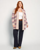Plum Multi $|& Staccato Geo Stripe Heavy Sweater Cardigan - UGC On Fig