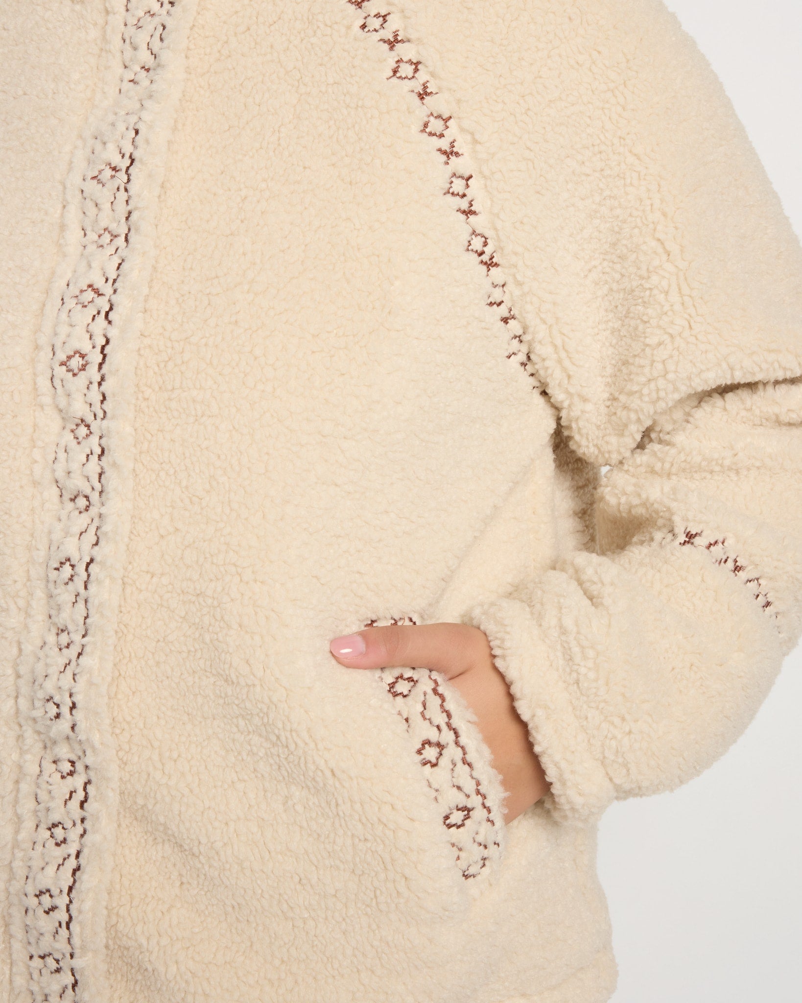 French Oak $|& Thread & Supply Denver Sherpa Jacket - SOF Full Front