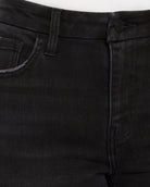 Black $|& Vervet Mid Rise Mini Ankle Flare Jeans - SOF Full Front
