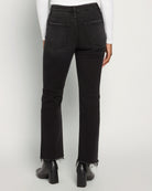 Black $|& Vervet Mid Rise Mini Ankle Flare Jeans - SOF Back