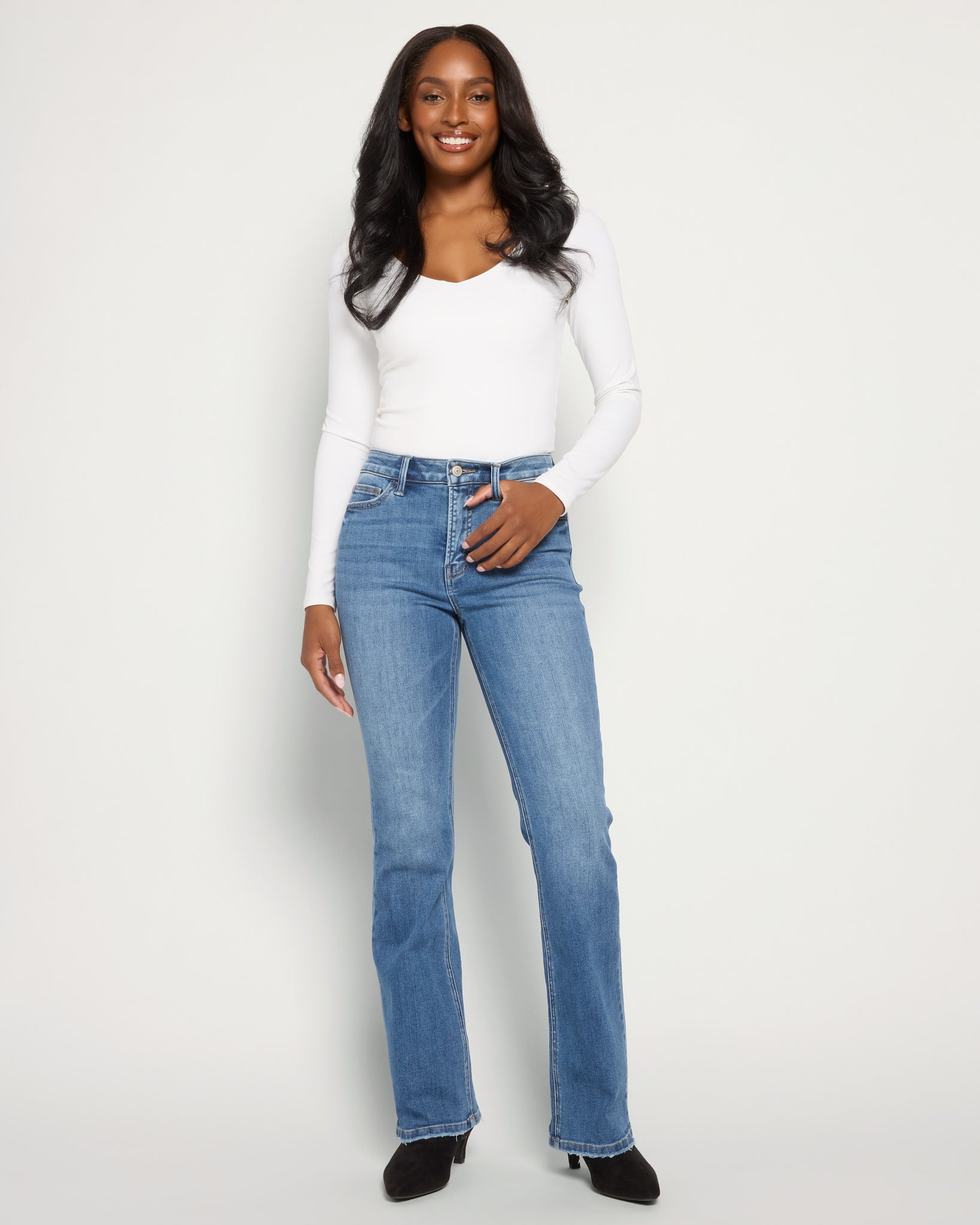 Paramount $|& Lovervet Mid Rise Slim Bootcut Jeans - UGC On Fig