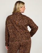 Leopard Print $|& Skies Are Blue Button Front Twill Jacket - SOF Back