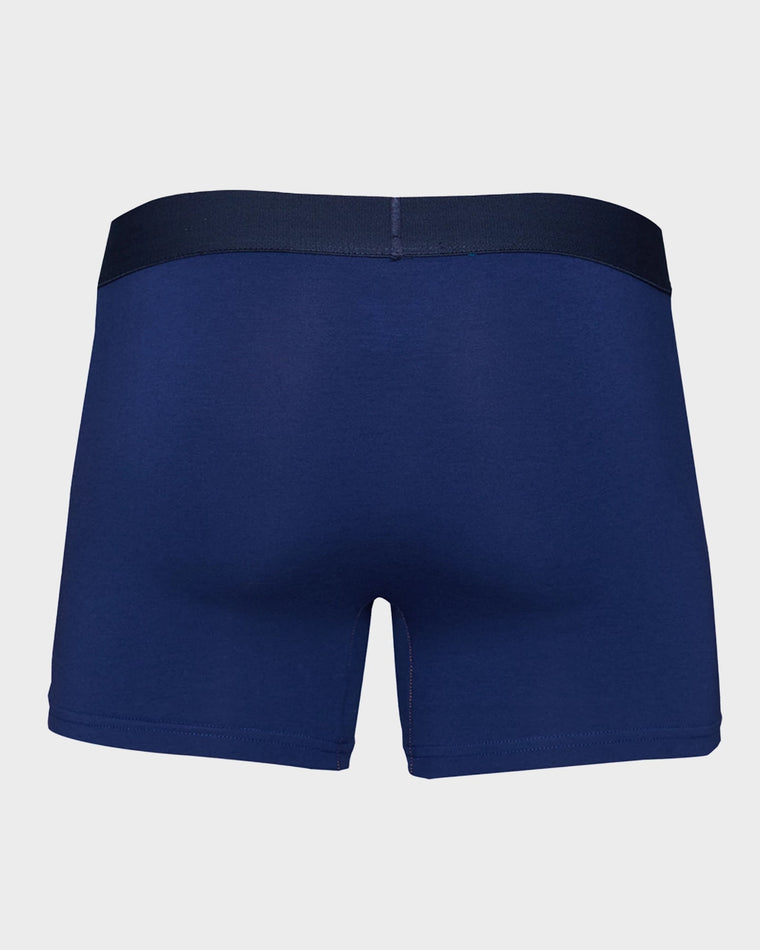 Deep Space Blue $|& Wood Underwear 3" Boxer Brief With Fly - Hanger Side