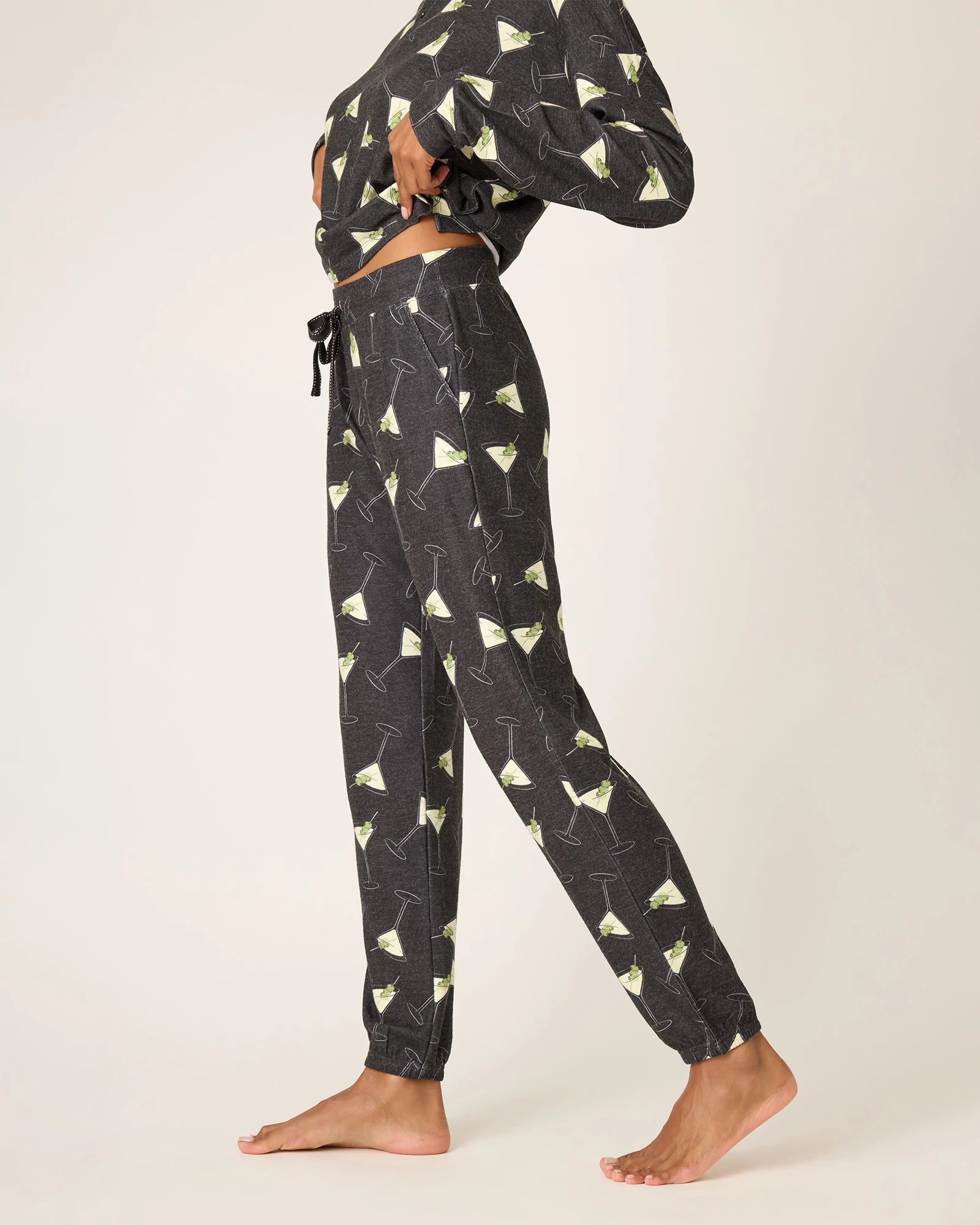 Black $|& PJ Salvage Merrier with a Martini Jogger - Hanger Front