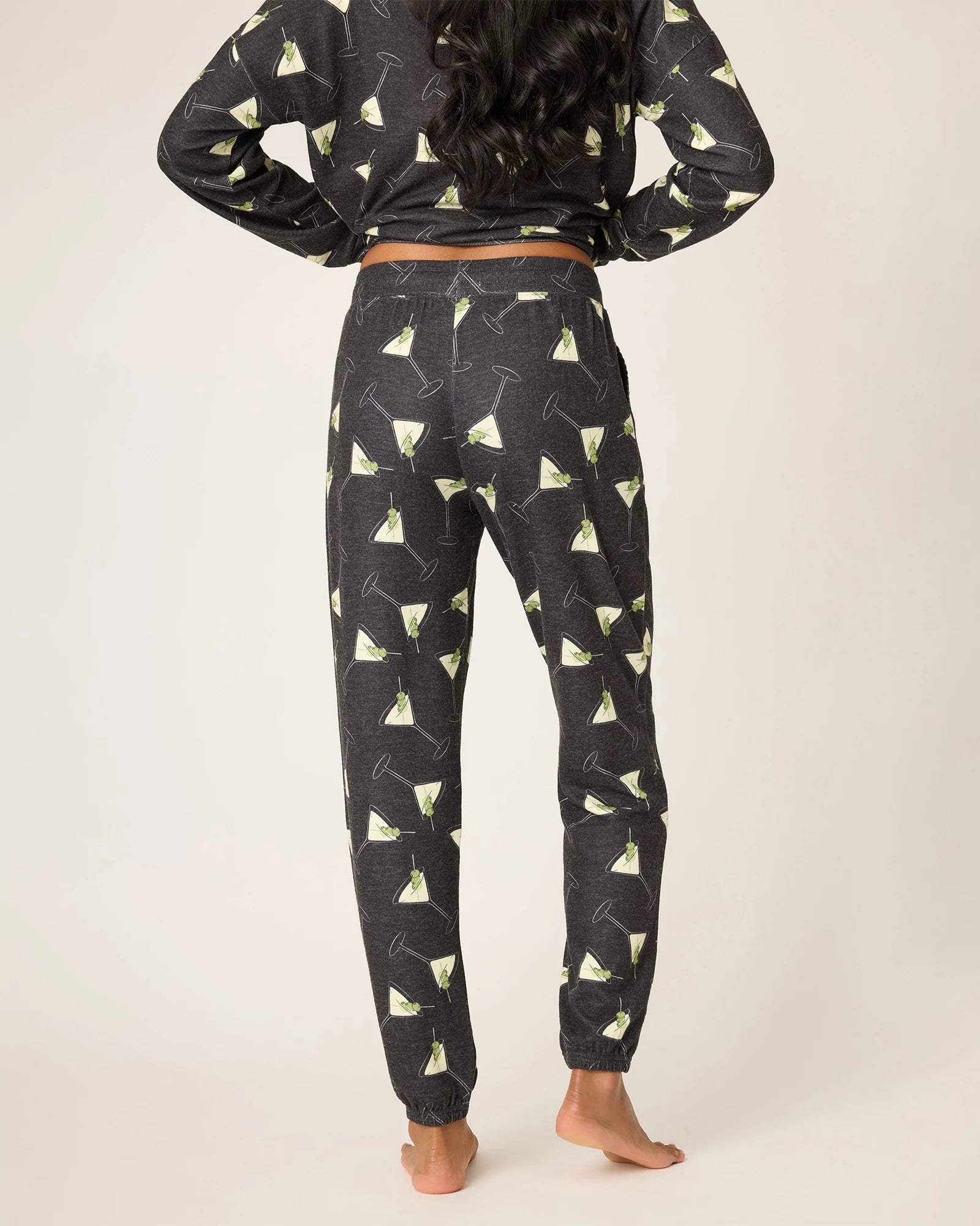 Black $|& PJ Salvage Merrier with a Martini Jogger - Hanger Side