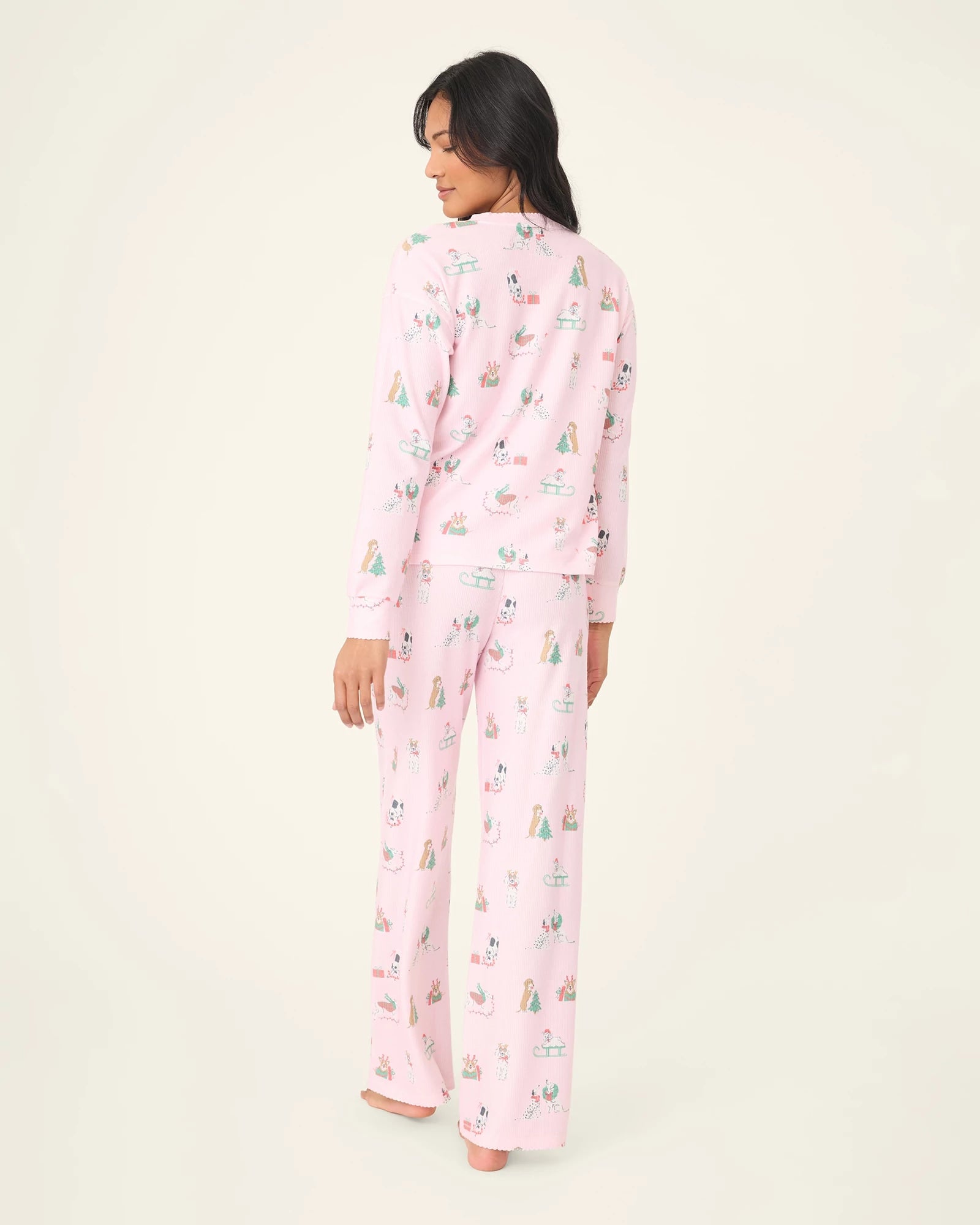 Pink $|& PJ Salvage Peace and Pawlidays PJ Set - Hanger Side