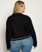 Black $|& Cloud Ten Cableknit Pullover Crewneck Sweater - SOF Back