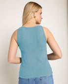 Wave $|& SEAS Laurel Ribbed Shelf Bra Tank - SOF Back