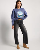 Heather Indigo Haze $|& Herizon Ember Glacier Park Crewneck Pullover - UGC On Fig