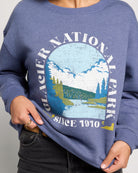 Heather Indigo Haze $|& Herizon Ember Glacier Park Crewneck Pullover - SOF Full Front
