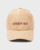 Beige $|& David & Young Cowboy Hat Embroidered Suede Baseball Cap - VOF Detail