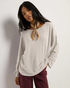 Cream $|& SEAS Sonder Cinch Sleeve Pullover - SOF Front