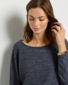 Heather Indigo Haze $|& SEAS Highland Dolman Long Sleeve Top - VOF Front
