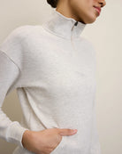 Heather Cream $|& SEAS Seashores Quarter Zip Sweatshirt - SOF Full Front